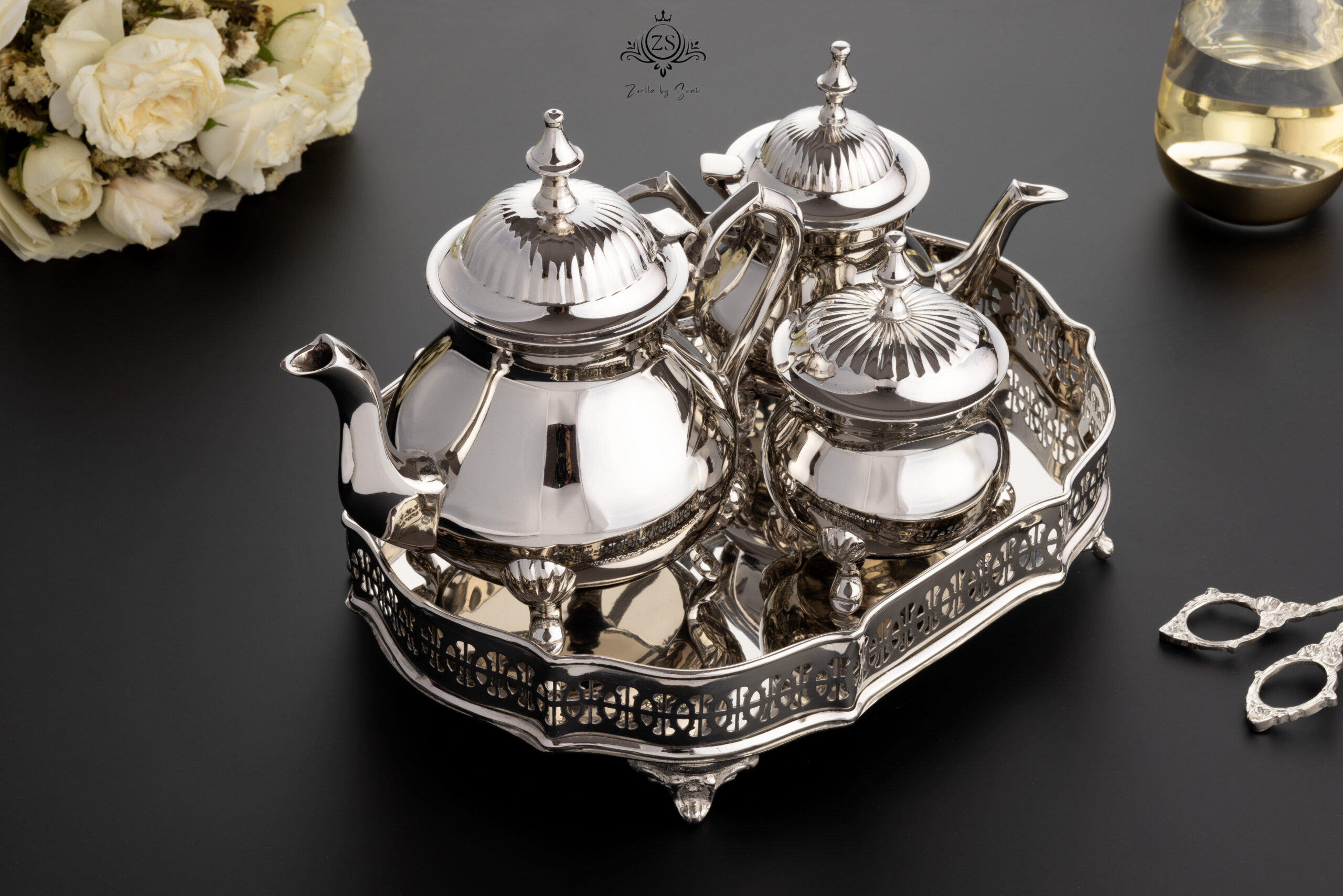 Silver plated Tea set and tray